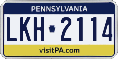PA license plate LKH2114
