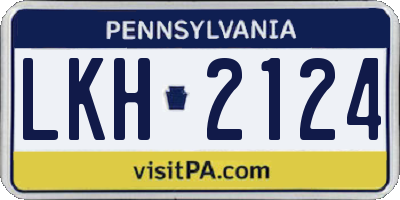 PA license plate LKH2124