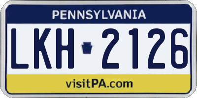 PA license plate LKH2126