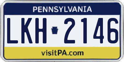 PA license plate LKH2146