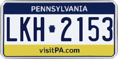 PA license plate LKH2153