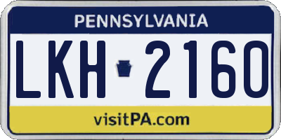 PA license plate LKH2160