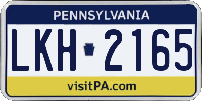 PA license plate LKH2165