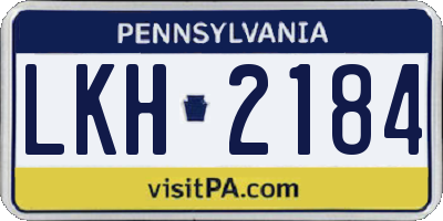 PA license plate LKH2184