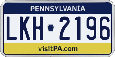 PA license plate LKH2196