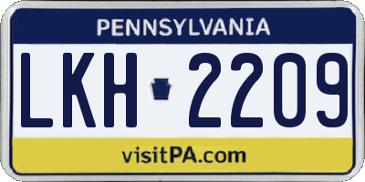 PA license plate LKH2209