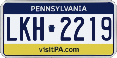 PA license plate LKH2219