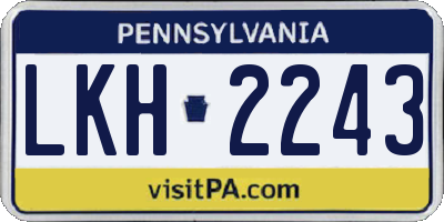 PA license plate LKH2243
