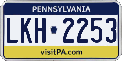 PA license plate LKH2253