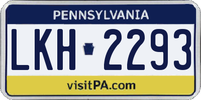 PA license plate LKH2293