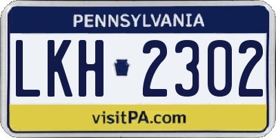 PA license plate LKH2302