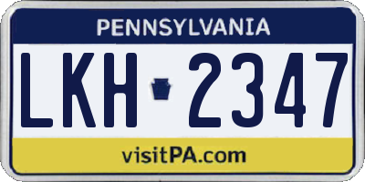 PA license plate LKH2347