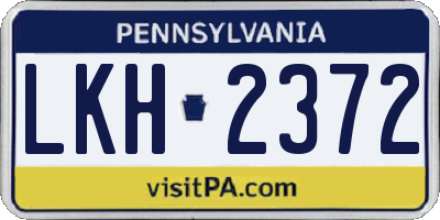 PA license plate LKH2372