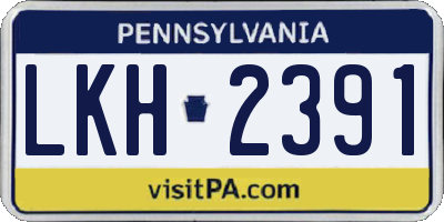 PA license plate LKH2391