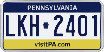 PA license plate LKH2401