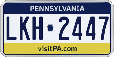 PA license plate LKH2447