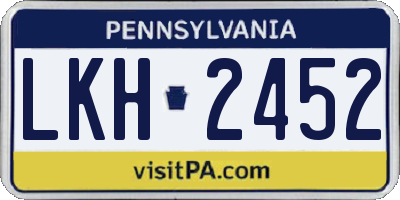 PA license plate LKH2452