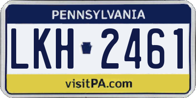 PA license plate LKH2461