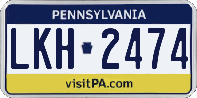 PA license plate LKH2474
