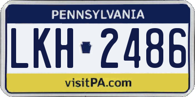 PA license plate LKH2486