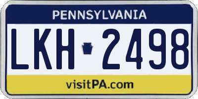 PA license plate LKH2498