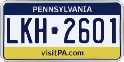PA license plate LKH2601