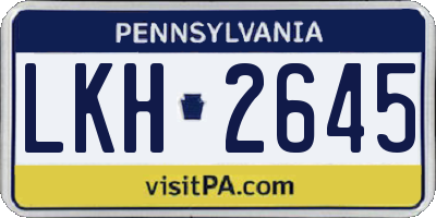 PA license plate LKH2645