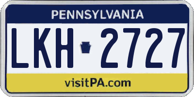 PA license plate LKH2727