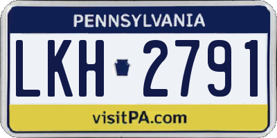 PA license plate LKH2791