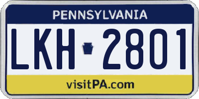 PA license plate LKH2801