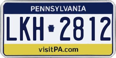 PA license plate LKH2812