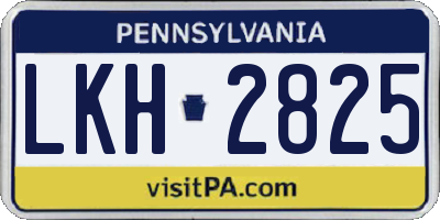 PA license plate LKH2825
