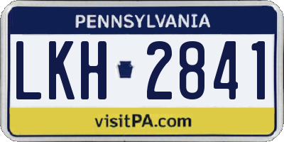 PA license plate LKH2841