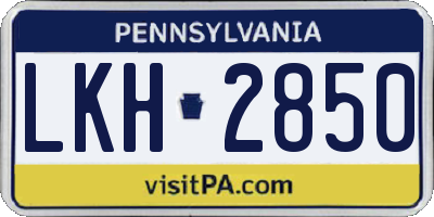 PA license plate LKH2850