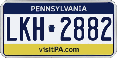 PA license plate LKH2882