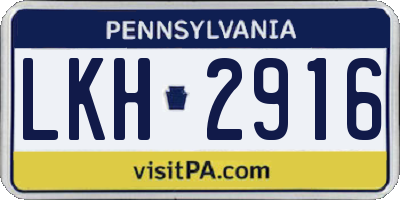 PA license plate LKH2916