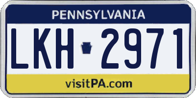 PA license plate LKH2971