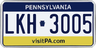 PA license plate LKH3005