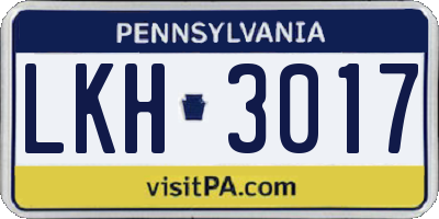PA license plate LKH3017