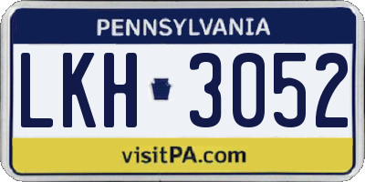PA license plate LKH3052