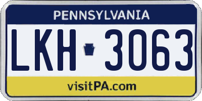 PA license plate LKH3063