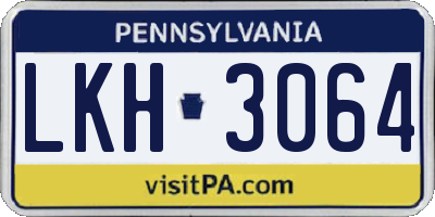PA license plate LKH3064