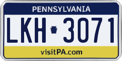 PA license plate LKH3071