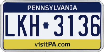 PA license plate LKH3136