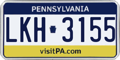 PA license plate LKH3155