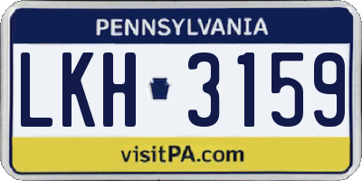PA license plate LKH3159
