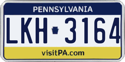 PA license plate LKH3164
