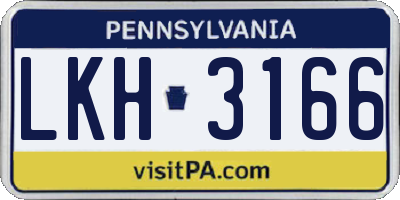 PA license plate LKH3166