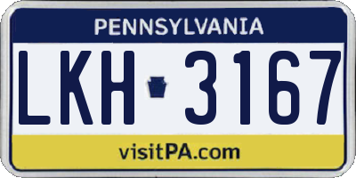PA license plate LKH3167