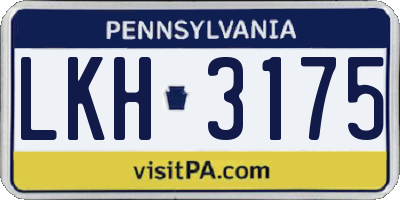 PA license plate LKH3175